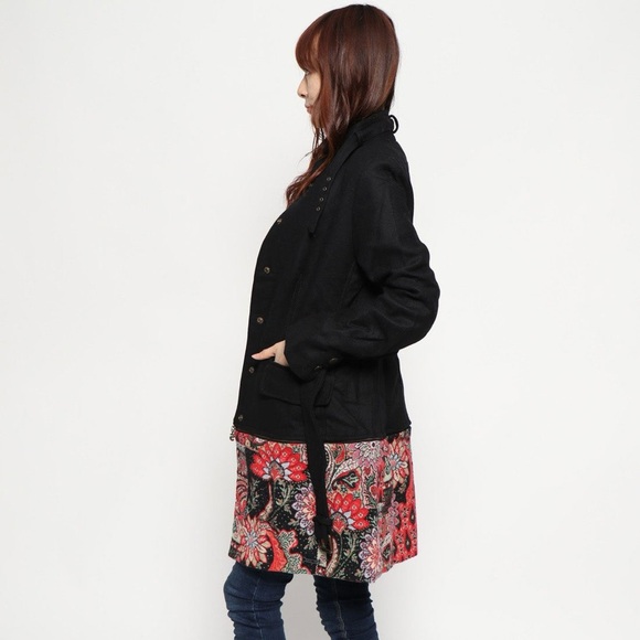 Desigual Convertible Wool Tapestry Coat Like New! - Picture 3 of 16